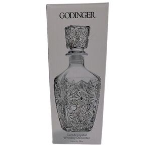 Godinger Carob Crystal Whiskey Decanter 24 oz New in Box!